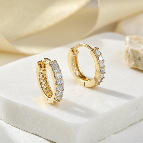 diamond huggie earrings - Norfloor