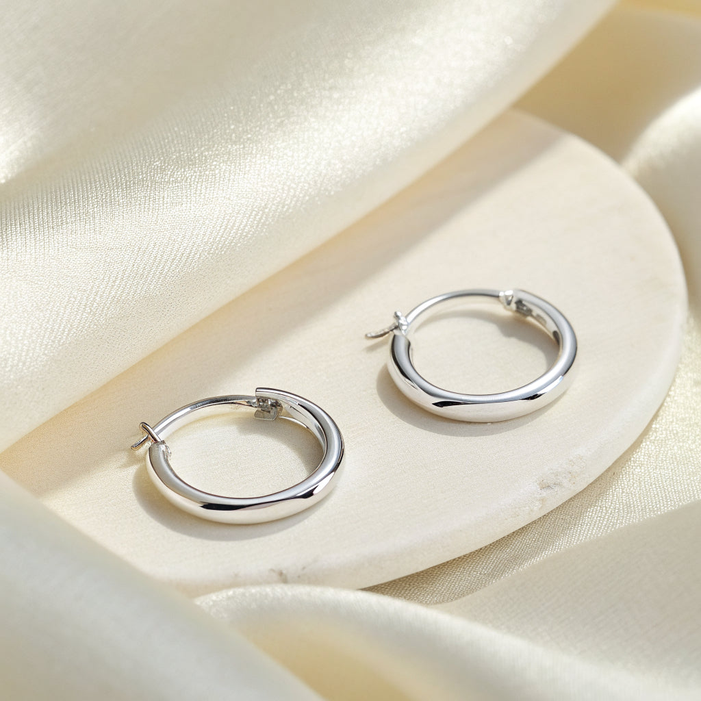 gold huggie earrings in sterling silver - Norfloor