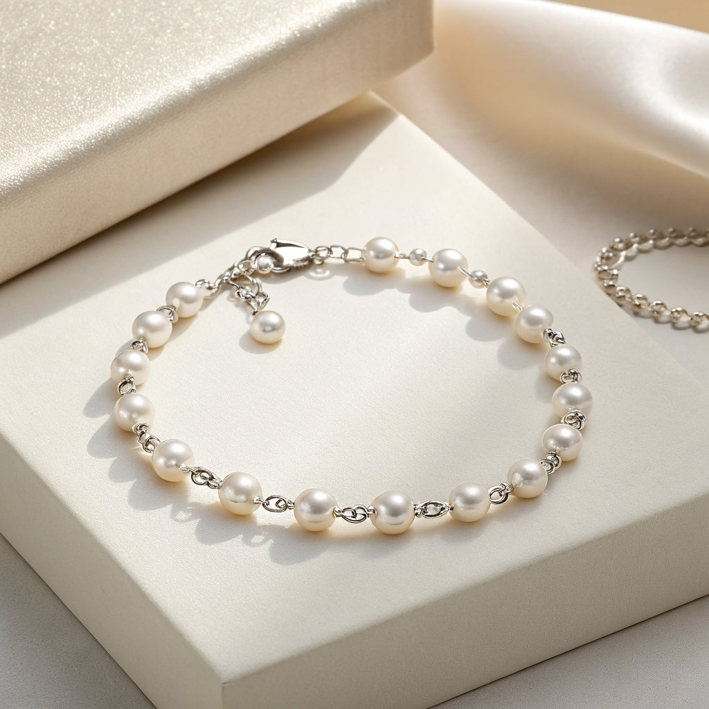 pearl bracelet in sterling silver - Norfloor