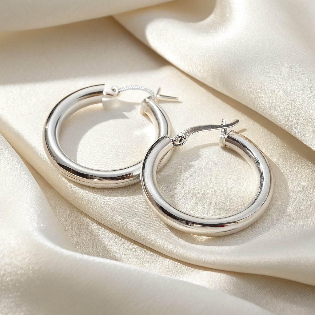 small gold hoop earrings in sterling silver - Norfloor