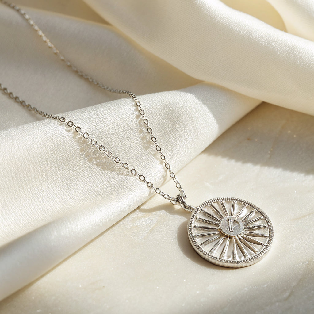 sun pendant necklace in sterling silver - Norfloor