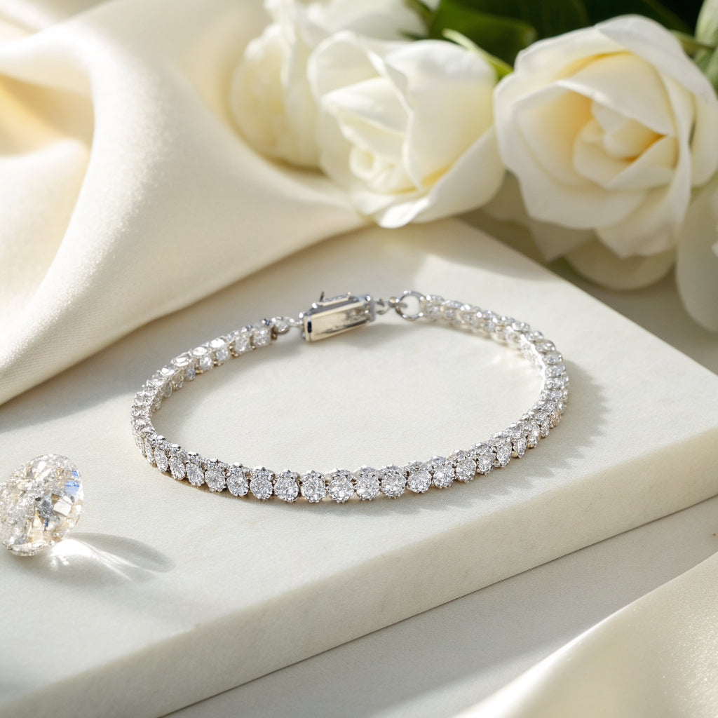 tennis bracelet in sterling silver - Norfloor