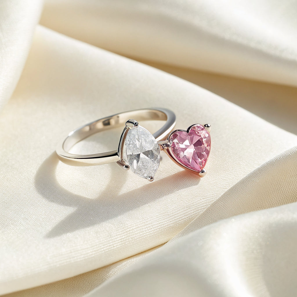 toi et moi ring in sterling silver - Norfloor