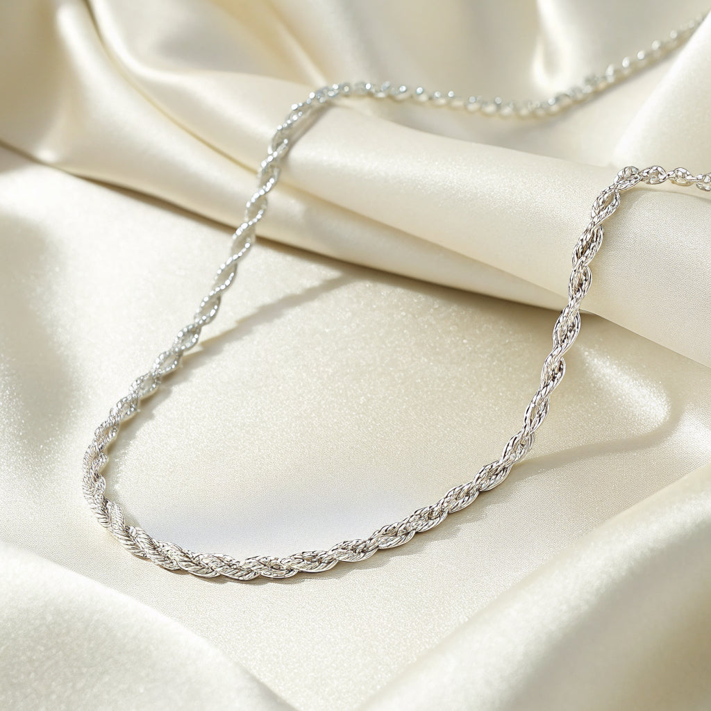 twist chain necklace in sterling silver - Norfloor