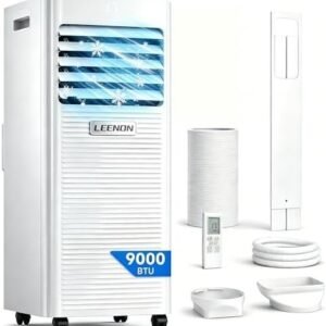 norfloor-9000-btu-portable-air-conditioner-4-in-1-cooling-dehumidifie-1 9000 BTU Portable Air Conditioner, 4-in-1 Cooling, Dehumidifier, Fan & Sleep Mode, Remote Control, 24-Hour Timer, Exhaust Hose Kit, Energy Class A
