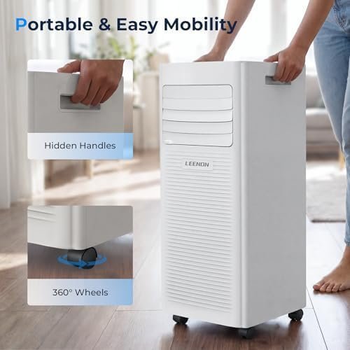 norfloor-9000-btu-portable-air-conditioner-4-in-1-cooling-dehumidifie-2 9000 BTU Portable Air Conditioner, 4-in-1 Cooling, Dehumidifier, Fan & Sleep Mode, Remote Control, 24-Hour Timer, Exhaust Hose Kit, Energy Class A - view 2