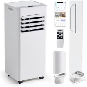norfloor-9000-btu-portable-air-conditioner-with-wifi-control-4-in-1-c-1 9000 BTU Portable Air Conditioner with WiFi Control, 4-in-1 Cooling, Dehumidifier, Fan & Sleep Mode, Remote Control, 24-Hour Timer