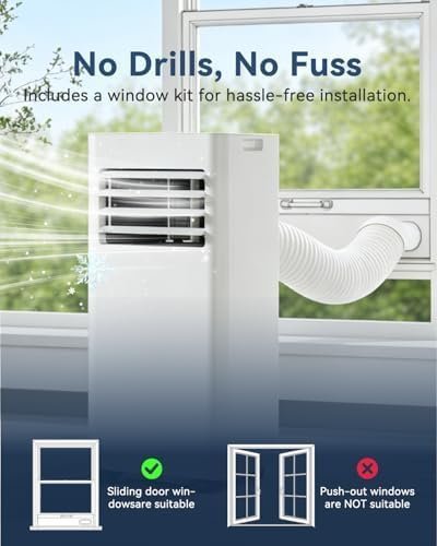 9000 BTU Portable Air Conditioner with WiFi Control, 4-in-1 Cooling, Dehumidifier, Fan & Sleep Mode, Remote Control, 24-Hour Timer - view 2