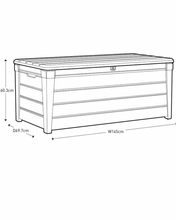 Brightwood 454L Outdoor 60% recycled Garden Furniture Storage Box Brown Wood Panel Effect Fade Free All Weather Resistant Safe and Secure Zero Maintenance 2 year Warranty - view 5