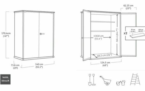 norfloor-cortina-alto-1400l-storage-cabinet-grey-6 Cortina Alto 1400L Storage Cabinet - Grey - view 6