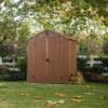 Darwin Outdoor Apex Double Door Garden Storage Shed 6 X 4ft Brown Wood Look And Feel | Fade Free | All Weather Resistant | Safe And Secure | Zero Maintenance | 15 Year Warranty - view 3