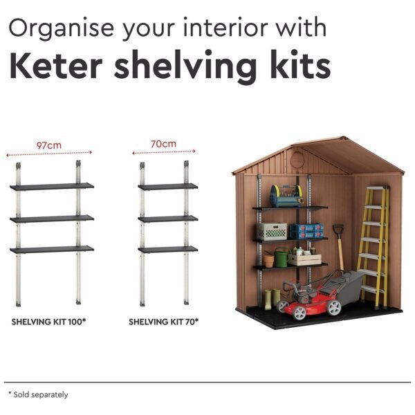 Darwin Outdoor Apex Double Door Garden Storage Shed 6 X 4ft Brown Wood Look And Feel | Fade Free | All Weather Resistant | Safe And Secure | Zero Maintenance | 15 Year Warranty - view 5