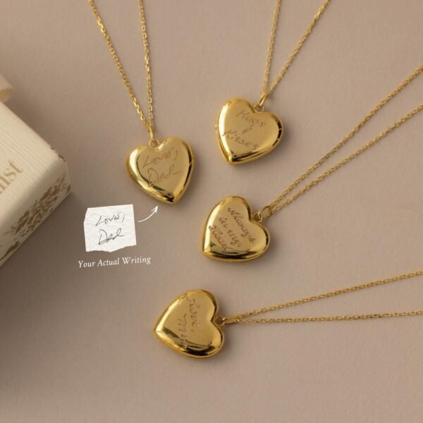 Handwriting Heart Locket Necklace - Norfloor