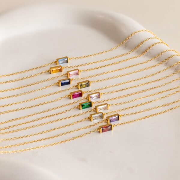 Dainty Baguette Birthstone Bracelet - Norfloor