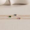 Dainty Baguette Birthstone Bracelet - Norfloor