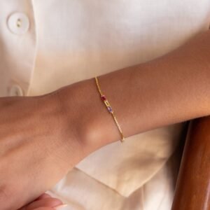 Layered Baguette Birthstone Bracelet - Norfloor