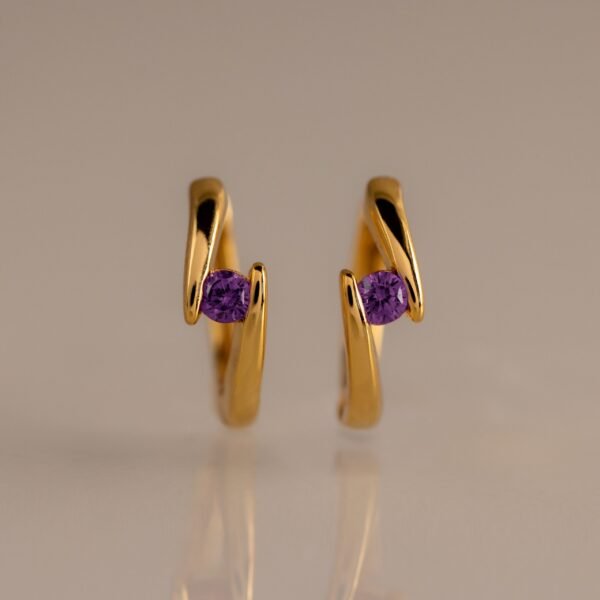 Floating Birthstone Huggie Hoops - Norfloor