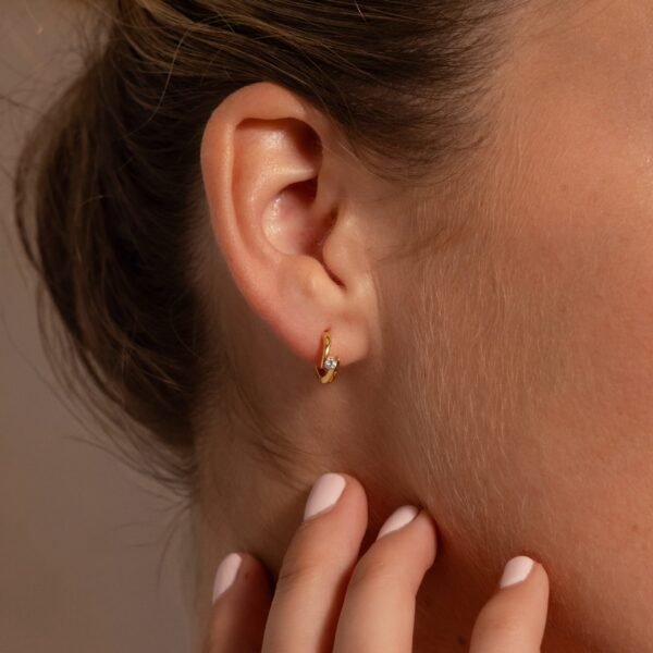 Floating Birthstone Huggie Hoops - Norfloor