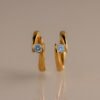Floating Birthstone Huggie Hoops - Norfloor
