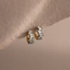 norfloor-staggered-baguette-birthstone-huggie-hoops-3 Staggered Baguette Birthstone Huggie Hoops - Norfloor