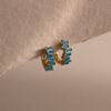 norfloor-staggered-baguette-birthstone-huggie-hoops-4 Staggered Baguette Birthstone Huggie Hoops - Norfloor