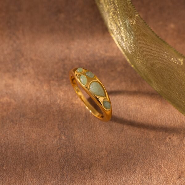Jade-Tone Dewdrop Ring - Norfloor
