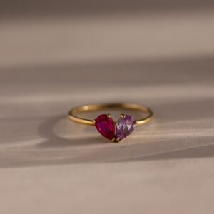 Toi et Moi Teardrop Heart Ring - Norfloor