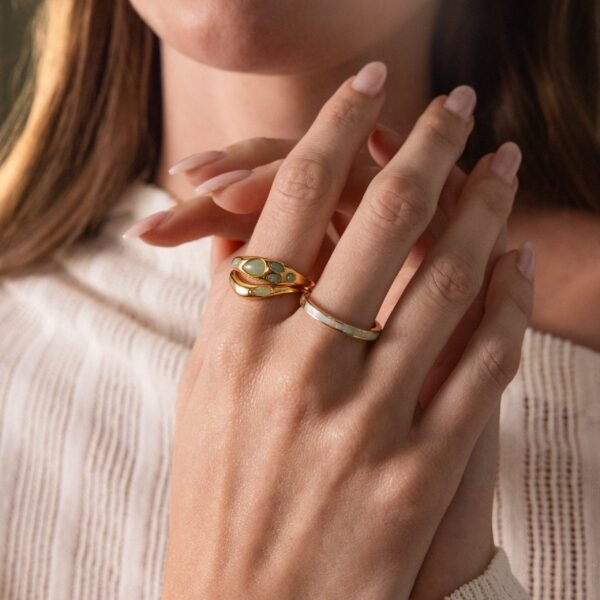 Jade-Tone Dewdrop Ring - Norfloor