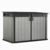 Grande Store Outdoor Double Door Garden Furniture Storage Shed Grey Duotech+ Wood Look and Feel | Fade Free | All Weather Resistant | Safe and Secure | Zero Maintenance