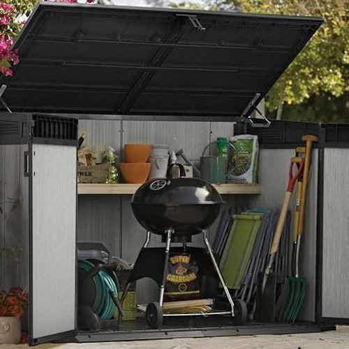 Grande Store Outdoor Double Door Garden Furniture Storage Shed Grey Duotech+ Wood Look and Feel | Fade Free | All Weather Resistant | Safe and Secure | Zero Maintenance - view 5