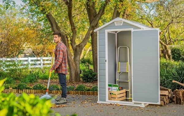 Manor Outdoor Garden Storage Shed, Grey, 4 x 3 ft - view 6