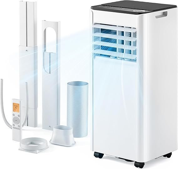norfloor-portable-air-conditioner-9000-btu-4-in-1-cooling-dehumidifie-1 Portable Air Conditioner 9000 BTU, 4-in-1 Cooling & Dehumidifier, Energy Efficient, Quiet Operation, Digital Display, Window Kit, 24-Hour Timer