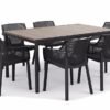 Signature Porto 160cm Table + Elisa Dining Chair, Set of 6 - Ashwood Brown
