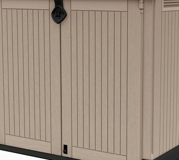 Store-It Out Midi Outdoor Garden Storage Shed, Beige and Brown, 130 x 74 x 110 cm