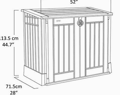 Store-It Out Midi Outdoor Garden Storage Shed, Beige and Brown, 130 x 74 x 110 cm - view 2