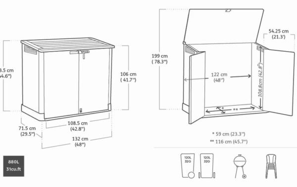 norfloor-store-it-out-nova-880l-storage-box-grey-2 Store It Out Nova 880L Storage Box - Grey - view 2