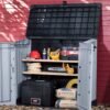 Store It Out Nova Outdoor Garden Furniture Storage Shed Light Grey with Dark Grey Lid | Fade Free | All Weather Resistant | Safe and Secure | Zero Maintenance | 5 year Warranty - view 5