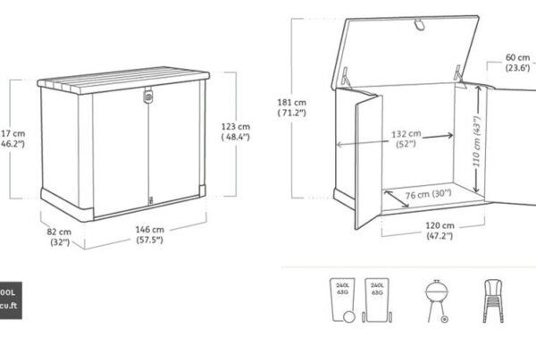 Store It Out Pro 1200L Storage Box - Grey - view 6