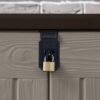 Store It Out Pro Outdoor Garden Furniture Storage Shed Beige with Brown Lid Fade Free All Weather Resistant Safe and Secure Zero Maintenance 5 year Warranty - view 6