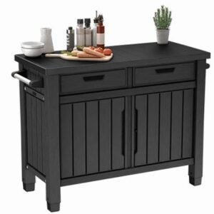 Unity Outdoor Kitchen BBQ Table and Storage Cabinet - Grey